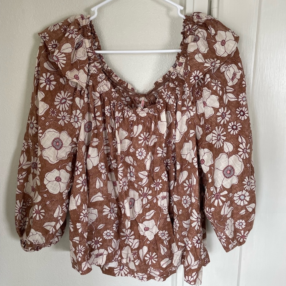 Free People Floral Blouse